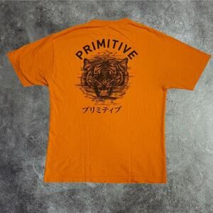 Orange Primitive Tiger Tee Size Large